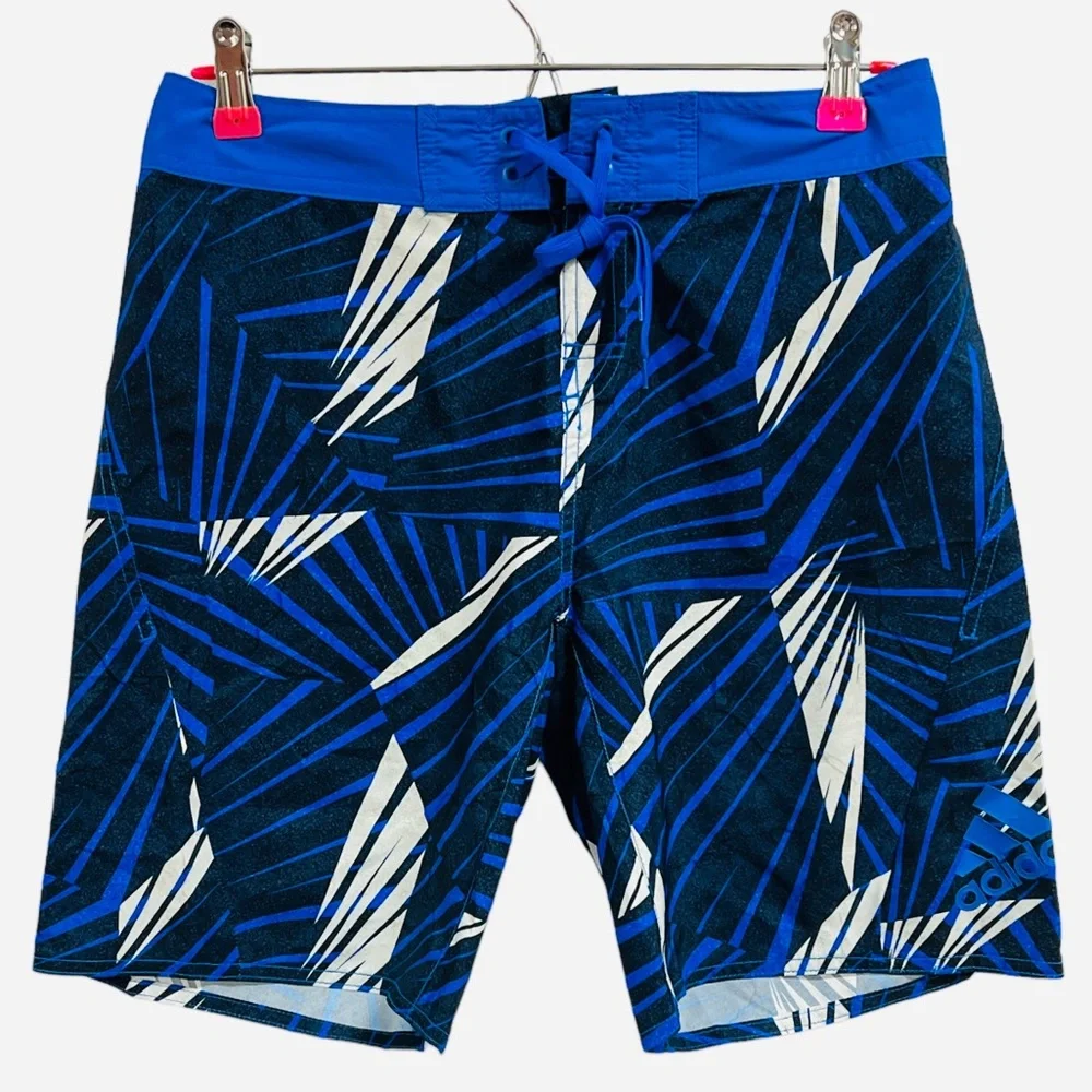 Adidas Mens Graphic Tech Swimming Shorts Navy Boardshorts Men’s FJ3908 Size 29”